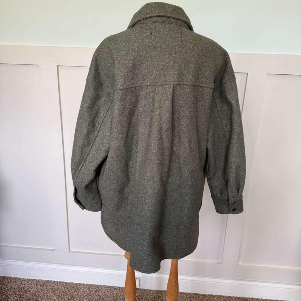 Zara Women’s Oversized Shacket Shirt Jacket Green Size SM  grunge outdoor fall - Picture 5 of 9